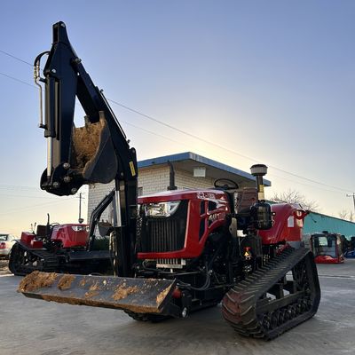 Сельскохозяйственный мини-трактор 4WD, сельскохозяйственный трейлер 120 лошадиных сил с экскаватором