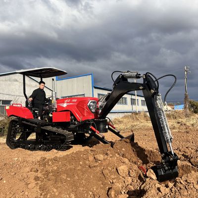 Сельскохозяйственный мини-трактор 4WD, сельскохозяйственный трейлер 120 лошадиных сил с экскаватором