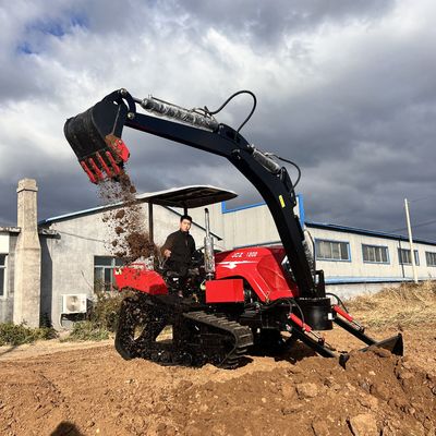 Сельскохозяйственный мини-трактор 4WD, сельскохозяйственный трейлер 120 лошадиных сил с экскаватором